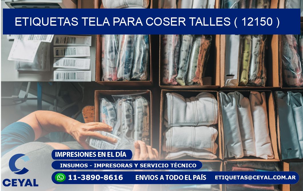 ETIQUETAS TELA PARA COSER TALLES ( 12150 )