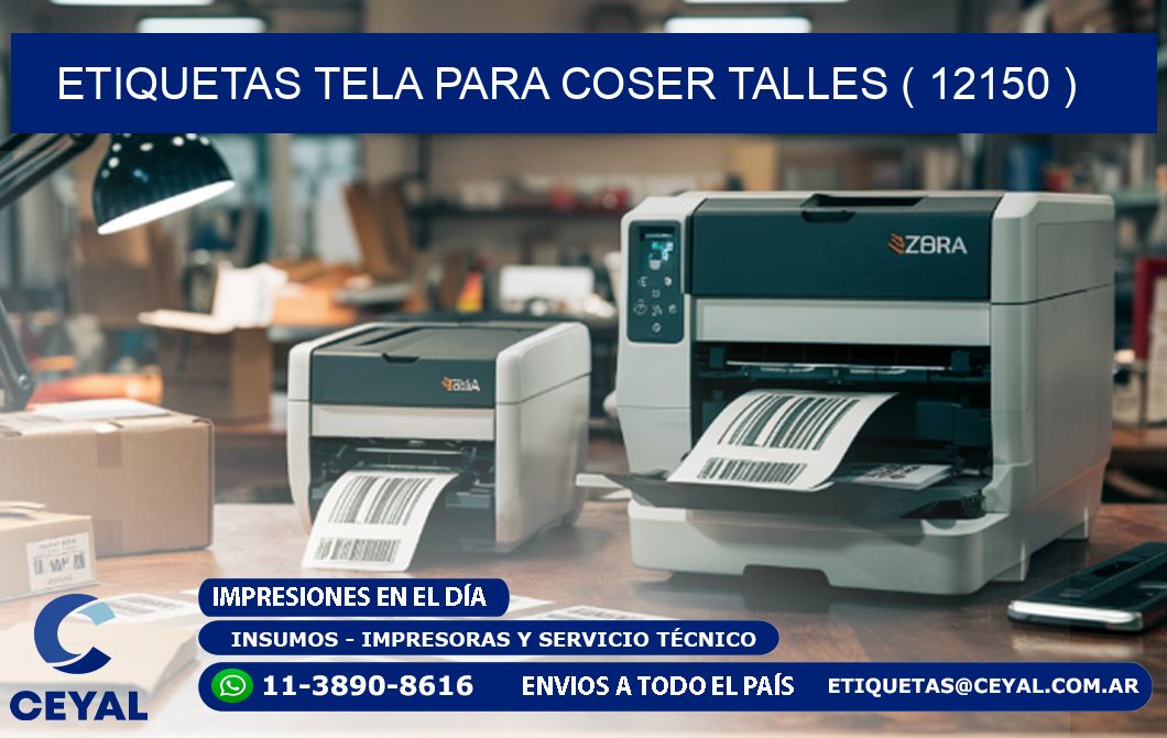 ETIQUETAS TELA PARA COSER TALLES ( 12150 )