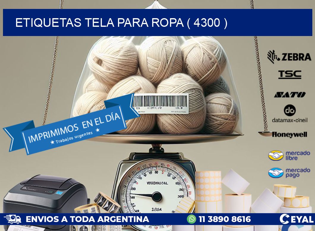 ETIQUETAS TELA PARA ROPA ( 4300 )