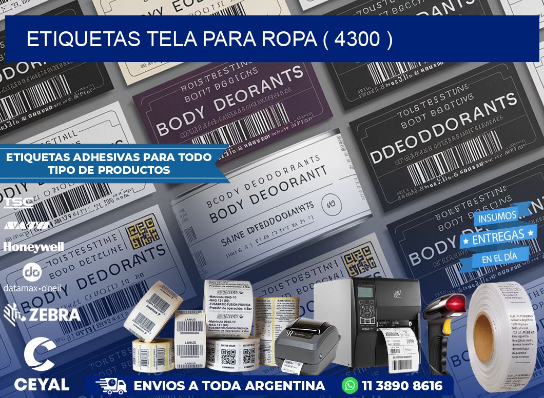 ETIQUETAS TELA PARA ROPA ( 4300 )