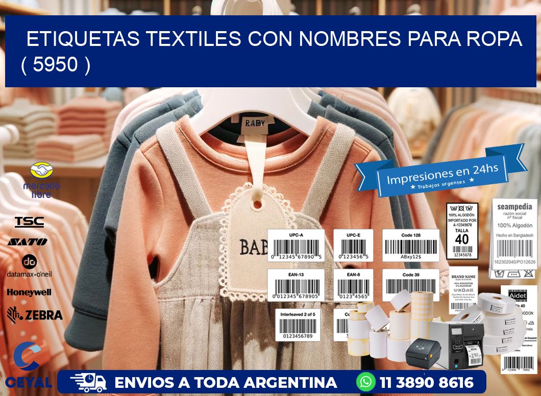 ETIQUETAS TEXTILES CON NOMBRES PARA ROPA   ( 5950 )