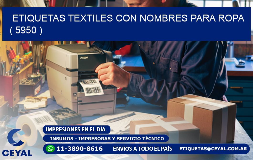 ETIQUETAS TEXTILES CON NOMBRES PARA ROPA   ( 5950 )