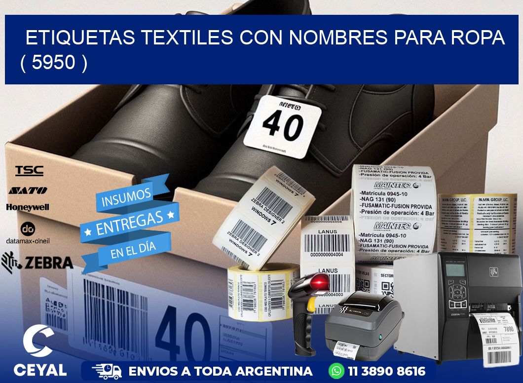 ETIQUETAS TEXTILES CON NOMBRES PARA ROPA   ( 5950 )