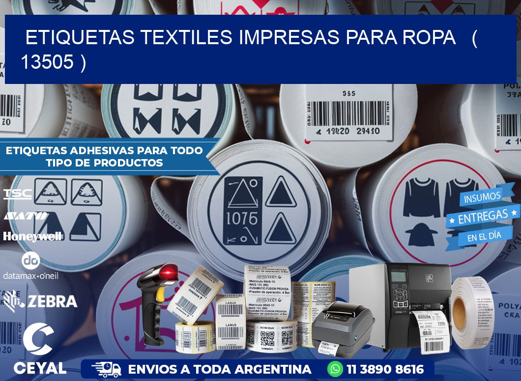 ETIQUETAS TEXTILES IMPRESAS PARA ROPA   ( 13505 )