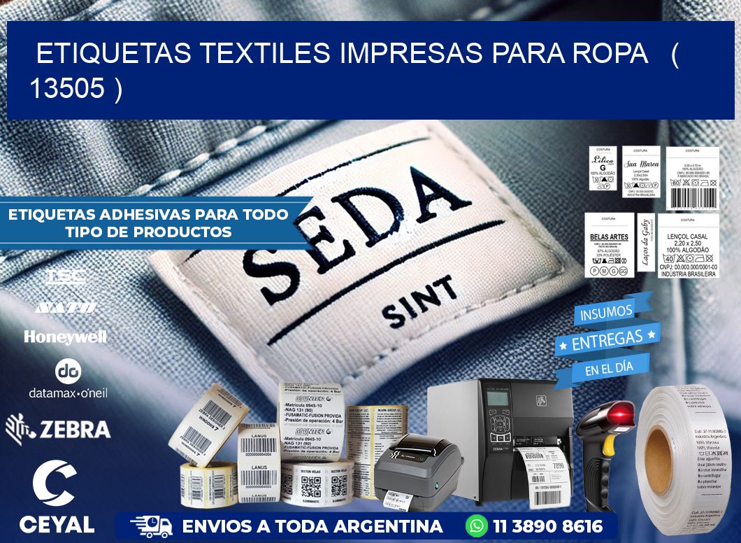 ETIQUETAS TEXTILES IMPRESAS PARA ROPA   ( 13505 )