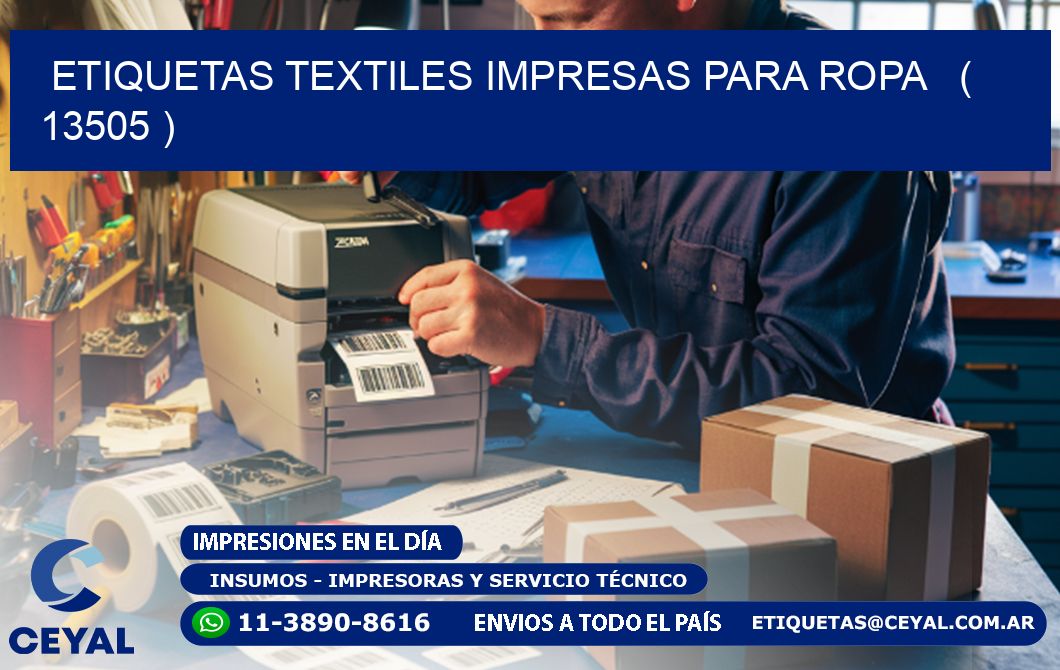 ETIQUETAS TEXTILES IMPRESAS PARA ROPA   ( 13505 )