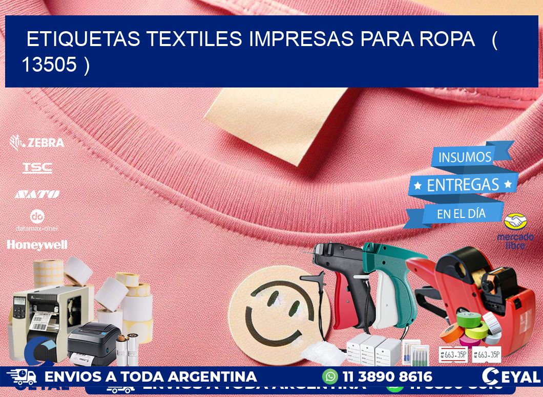 ETIQUETAS TEXTILES IMPRESAS PARA ROPA   ( 13505 )