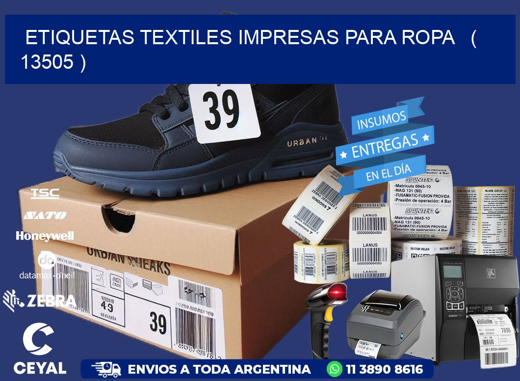 ETIQUETAS TEXTILES IMPRESAS PARA ROPA   ( 13505 )