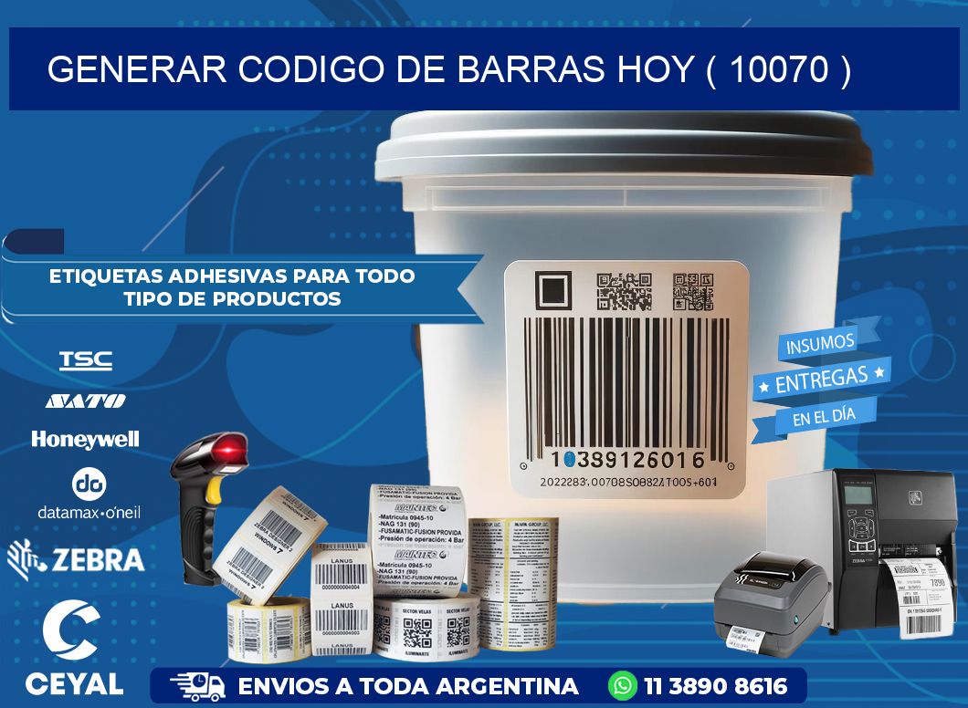 GENERAR CODIGO DE BARRAS HOY ( 10070 )