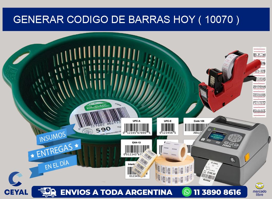 GENERAR CODIGO DE BARRAS HOY ( 10070 )