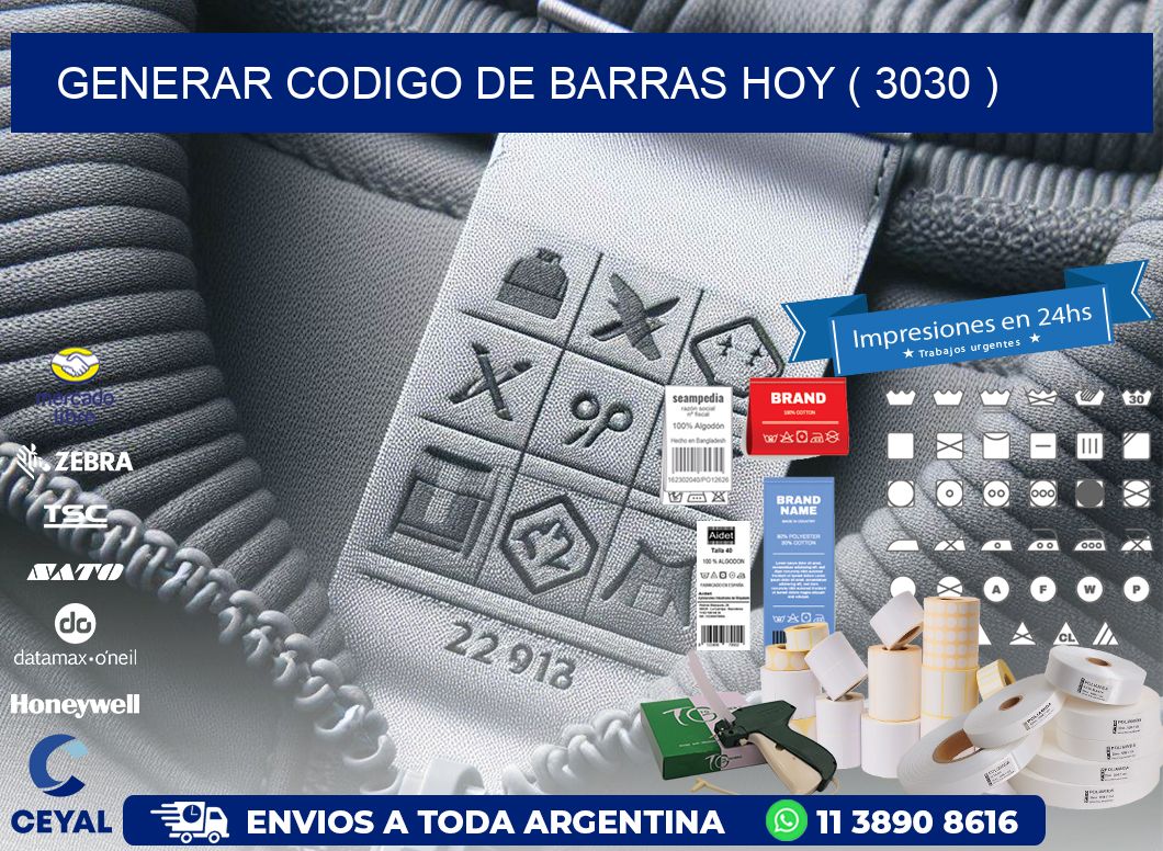 GENERAR CODIGO DE BARRAS HOY ( 3030 )