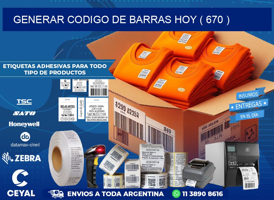 GENERAR CODIGO DE BARRAS HOY ( 670 )