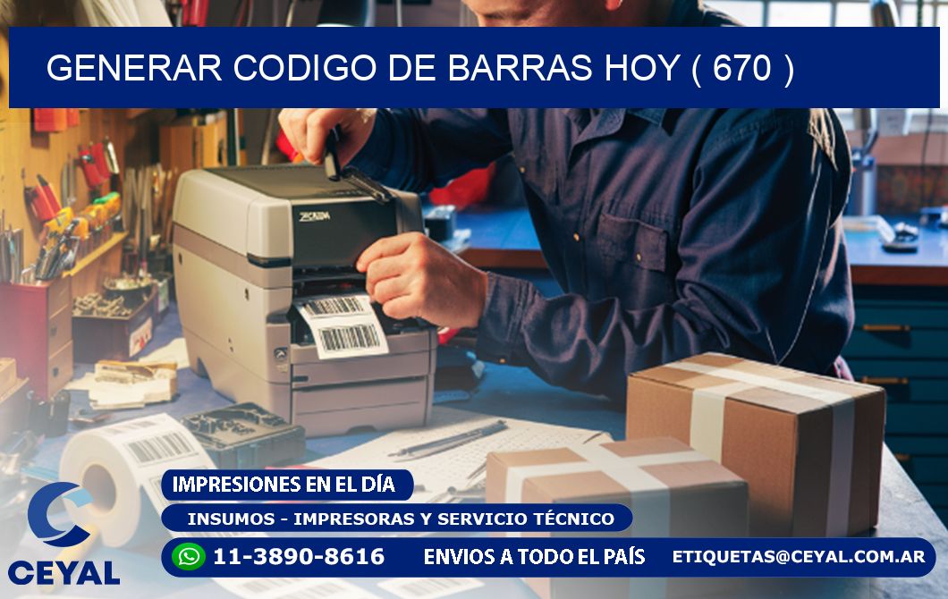 GENERAR CODIGO DE BARRAS HOY ( 670 )