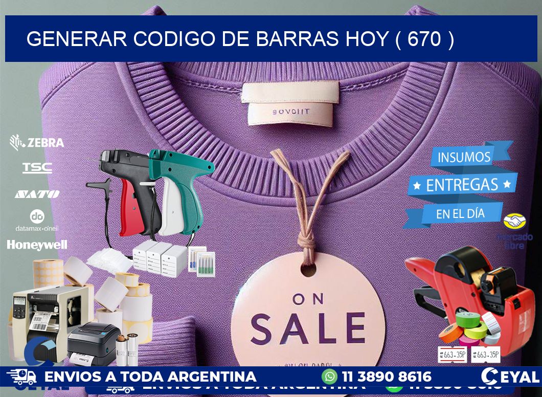 GENERAR CODIGO DE BARRAS HOY ( 670 )