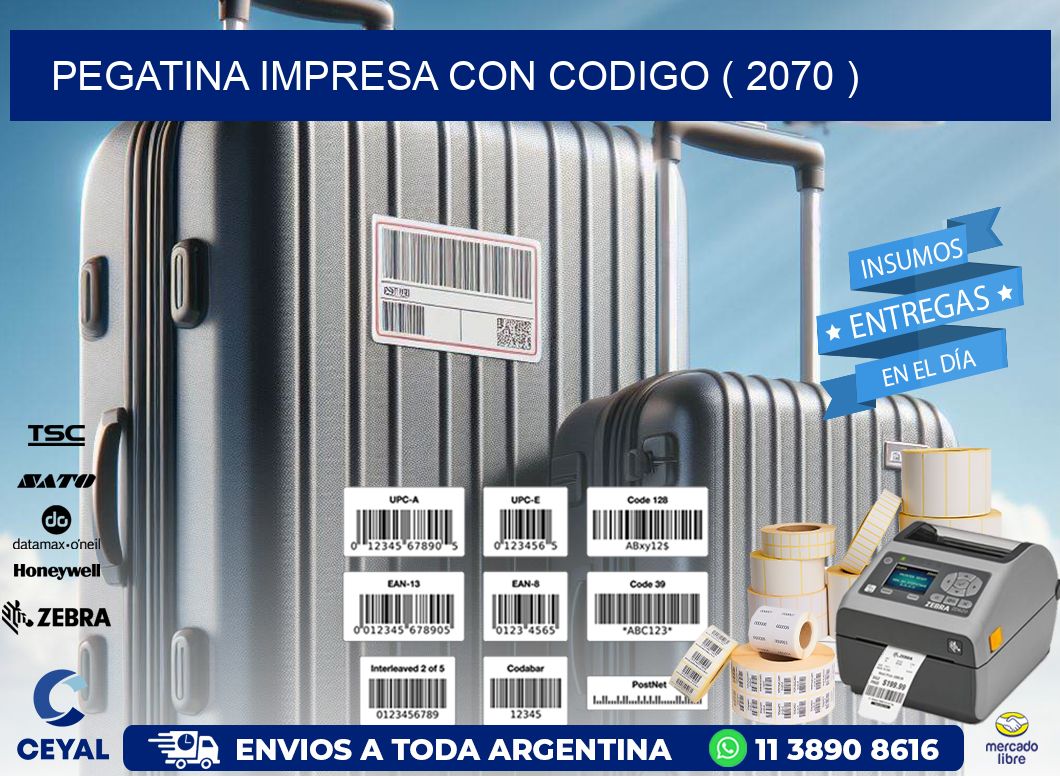 PEGATINA IMPRESA CON CODIGO ( 2070 )