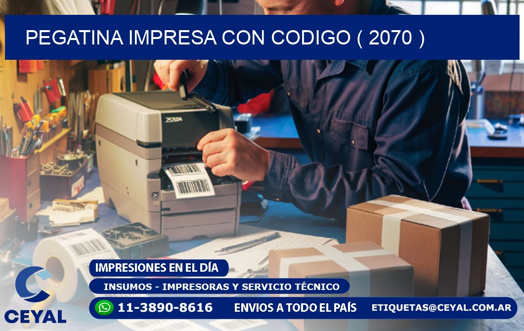 PEGATINA IMPRESA CON CODIGO ( 2070 )