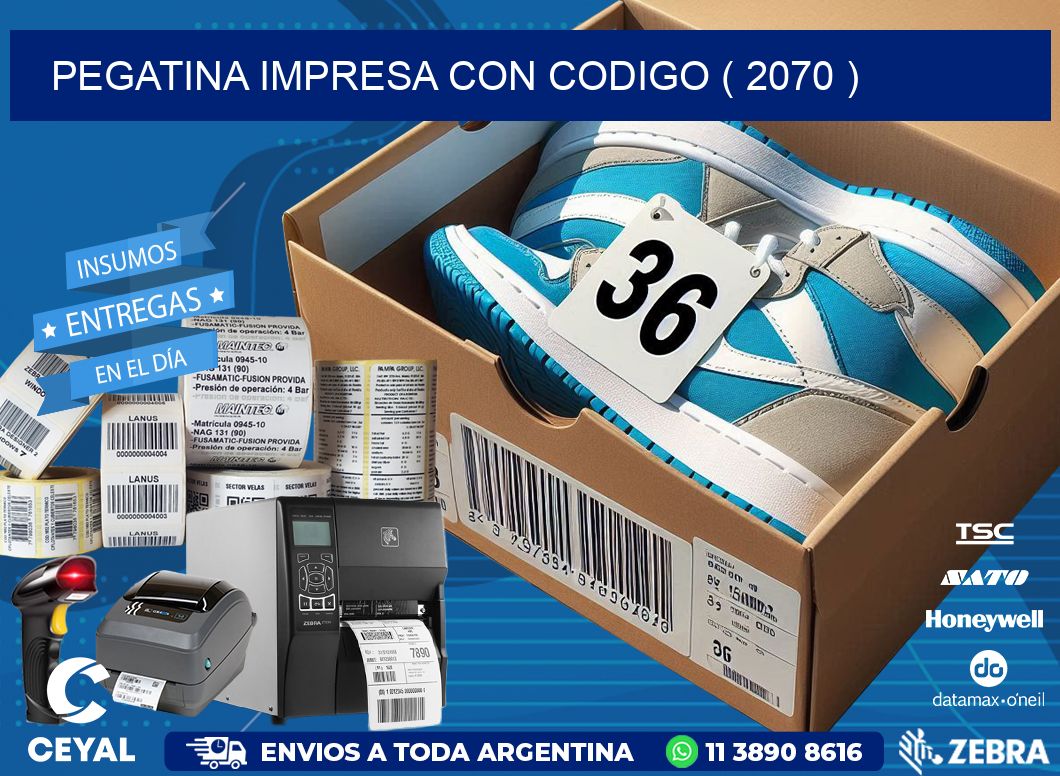 PEGATINA IMPRESA CON CODIGO ( 2070 )