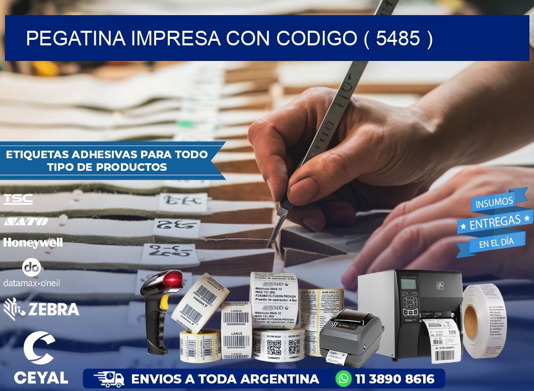 PEGATINA IMPRESA CON CODIGO ( 5485 )