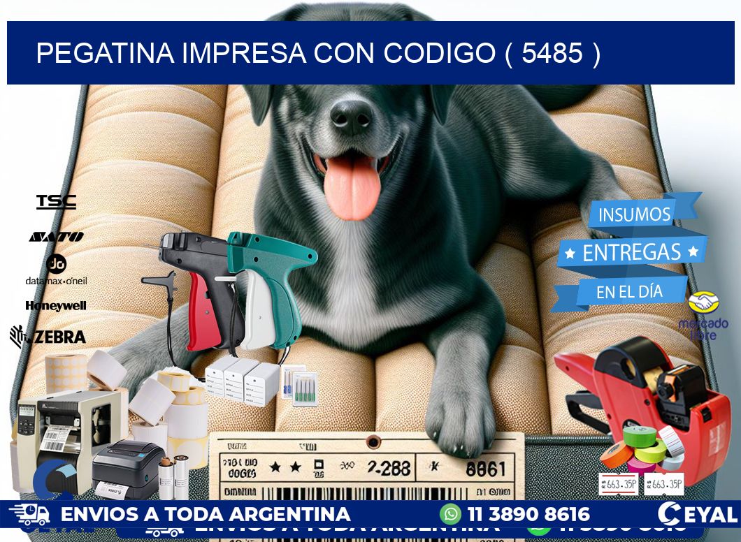 PEGATINA IMPRESA CON CODIGO ( 5485 )