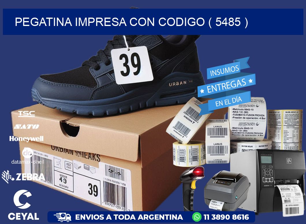 PEGATINA IMPRESA CON CODIGO ( 5485 )