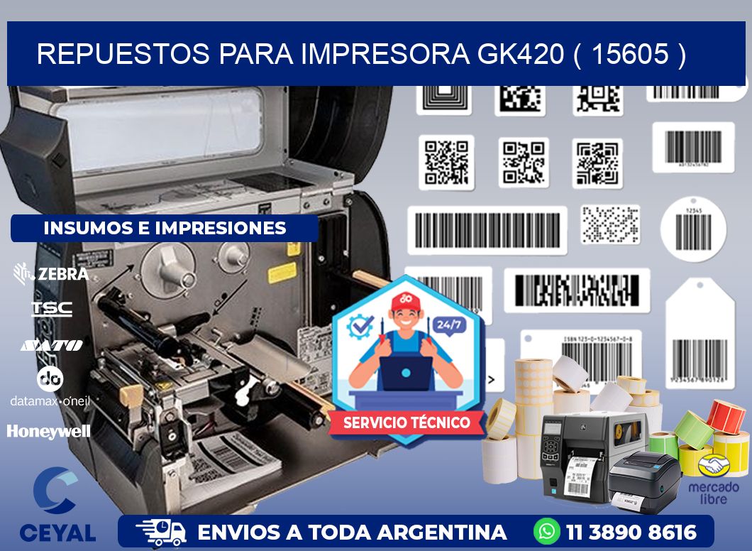 REPUESTOS PARA IMPRESORA GK420 ( 15605 )