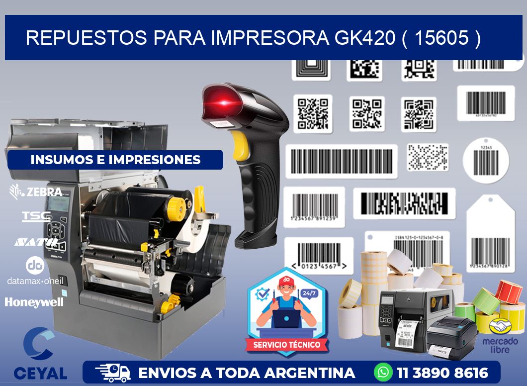 REPUESTOS PARA IMPRESORA GK420 ( 15605 )