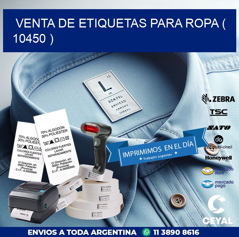 VENTA DE ETIQUETAS PARA ROPA ( 10450 )