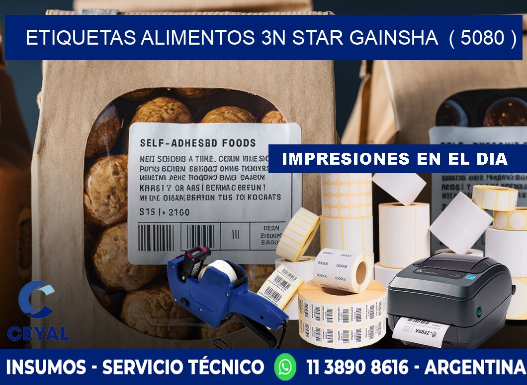 etiquetas alimentos 3n star gainsha  ( 5080 )