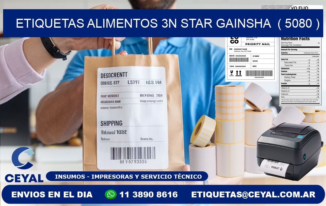 etiquetas alimentos 3n star gainsha  ( 5080 )