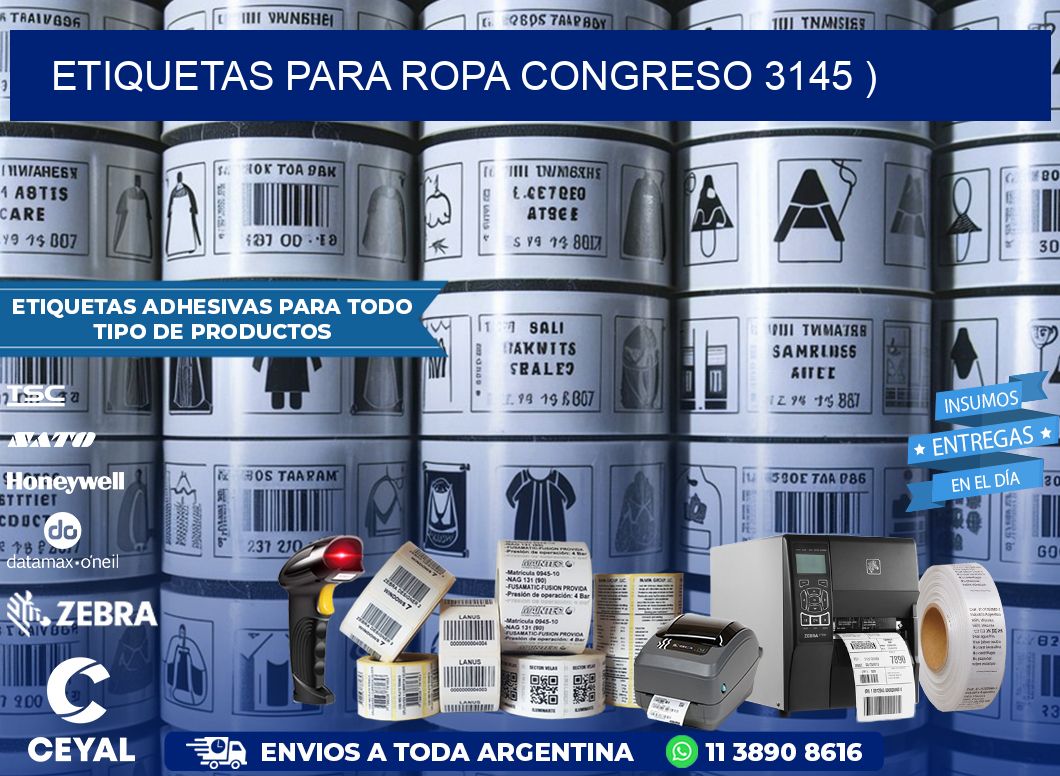 etiquetas para ropa congreso 3145 )