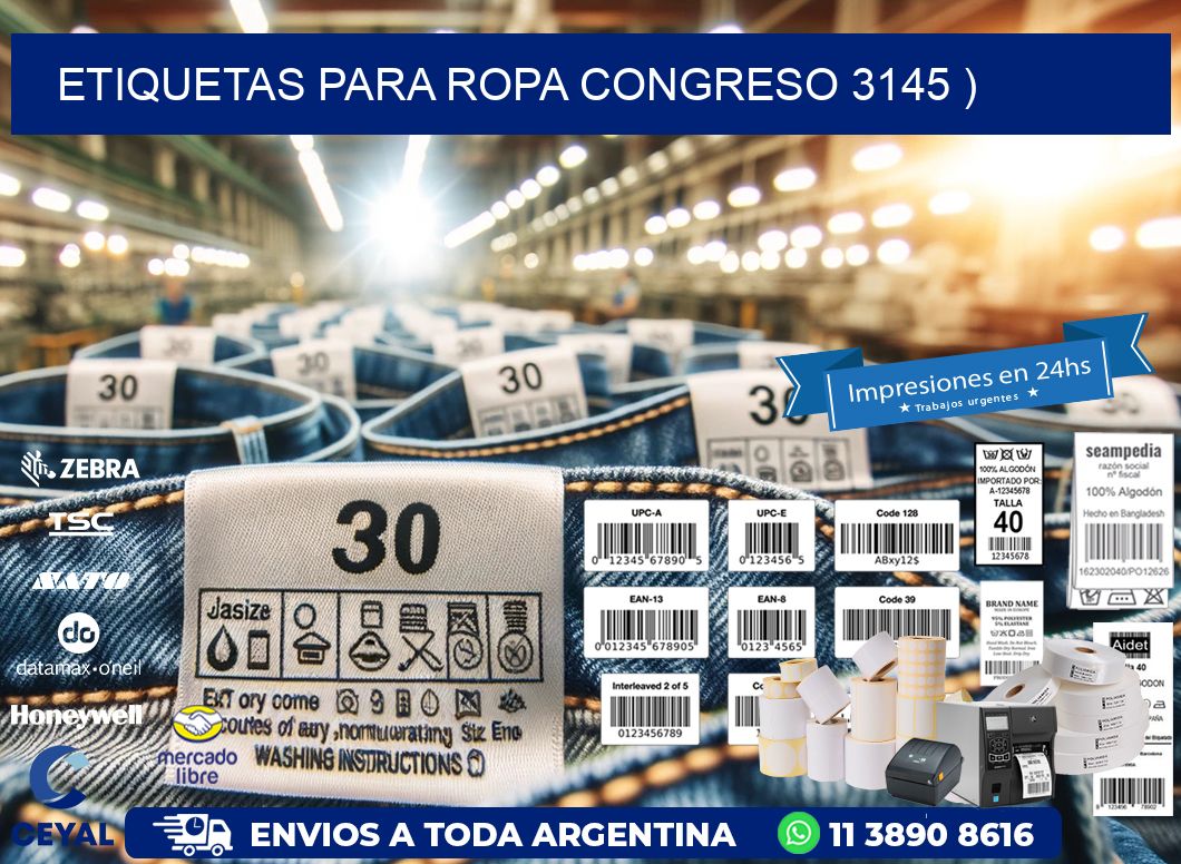 etiquetas para ropa congreso 3145 )