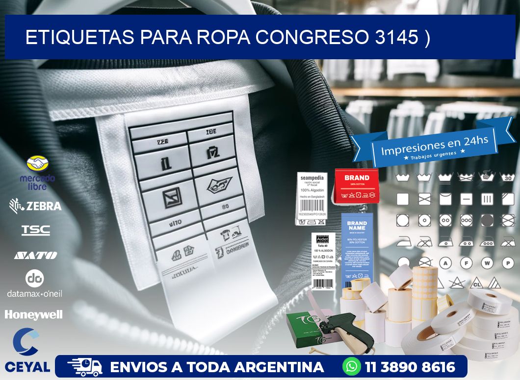 etiquetas para ropa congreso 3145 )