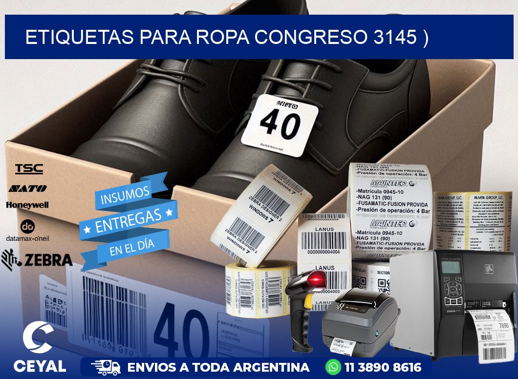 etiquetas para ropa congreso 3145 )