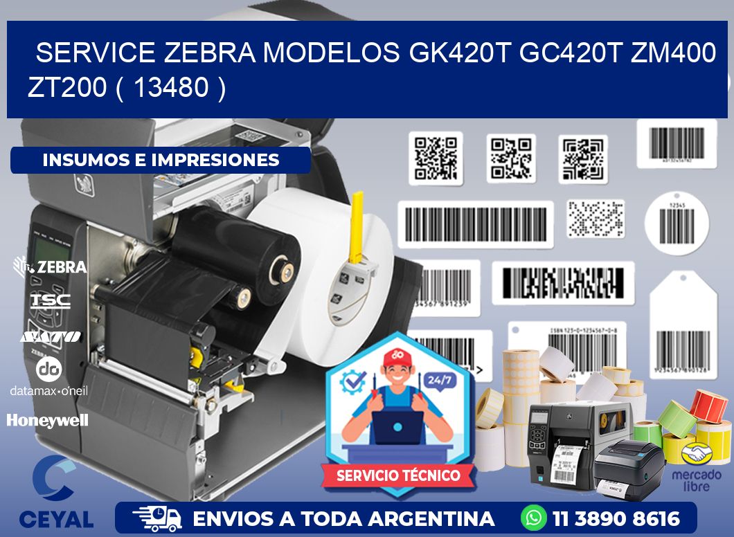 service zebra MODELOS GK420T GC420T ZM400 ZT200 ( 13480 )