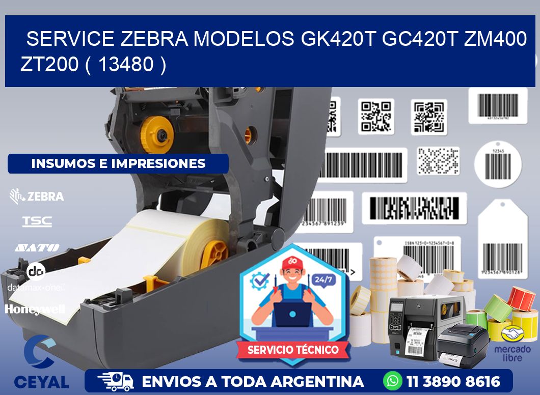 service zebra MODELOS GK420T GC420T ZM400 ZT200 ( 13480 )