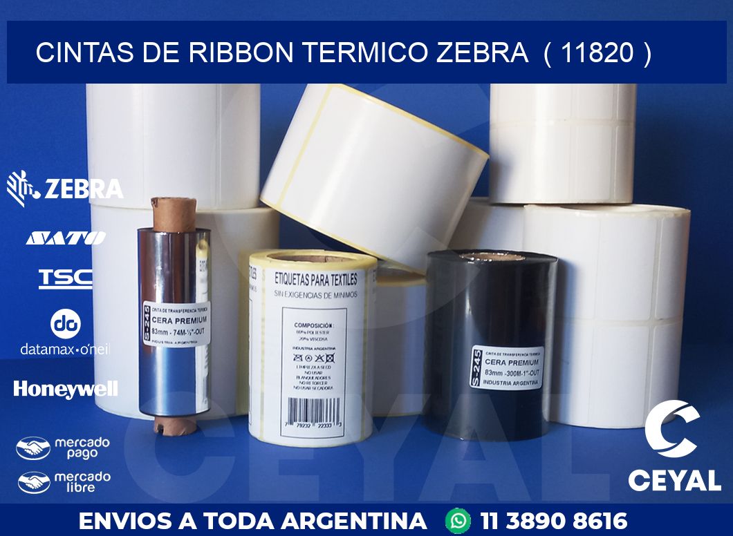 CINTAS DE RIBBON TERMICO ZEBRA  ( 11820 )