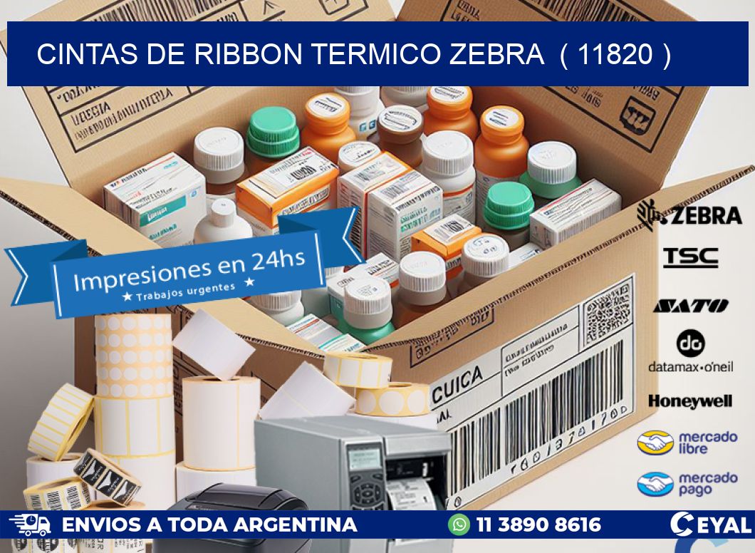 CINTAS DE RIBBON TERMICO ZEBRA  ( 11820 )