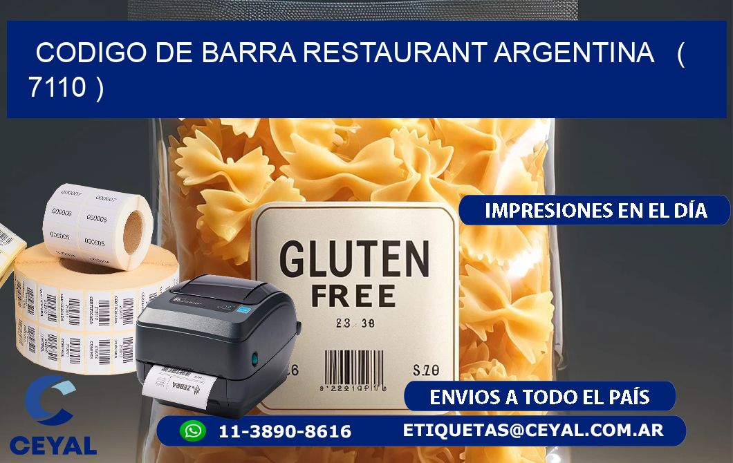 CODIGO DE BARRA RESTAURANT ARGENTINA   ( 7110 )