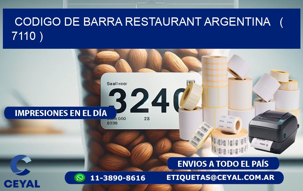 CODIGO DE BARRA RESTAURANT ARGENTINA   ( 7110 )