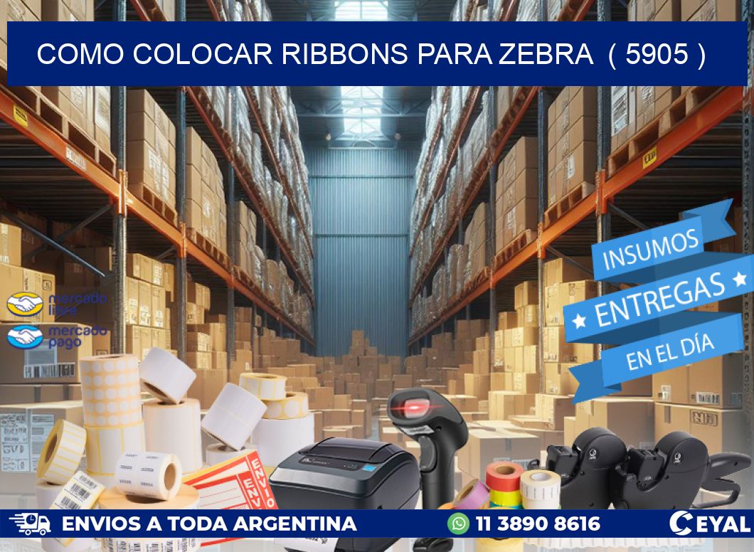 COMO COLOCAR RIBBONS PARA ZEBRA  ( 5905 )