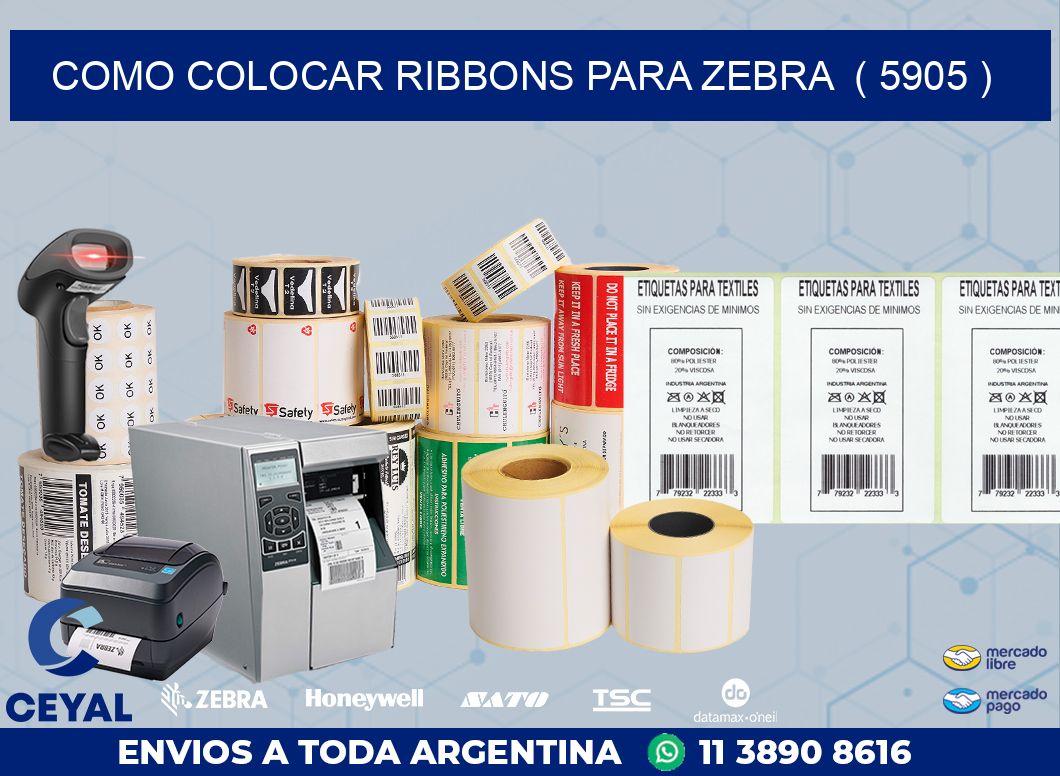 COMO COLOCAR RIBBONS PARA ZEBRA  ( 5905 )