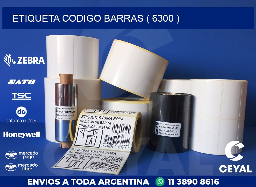 ETIQUETA CODIGO BARRAS ( 6300 )