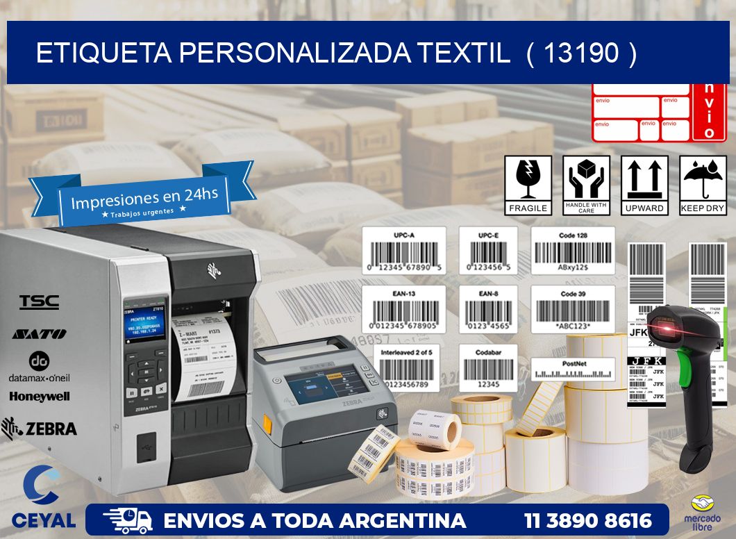 ETIQUETA PERSONALIZADA TEXTIL  ( 13190 )