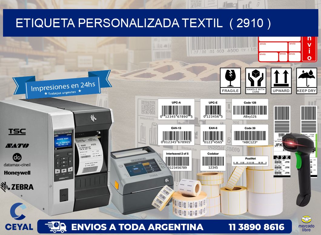 ETIQUETA PERSONALIZADA TEXTIL  ( 2910 )