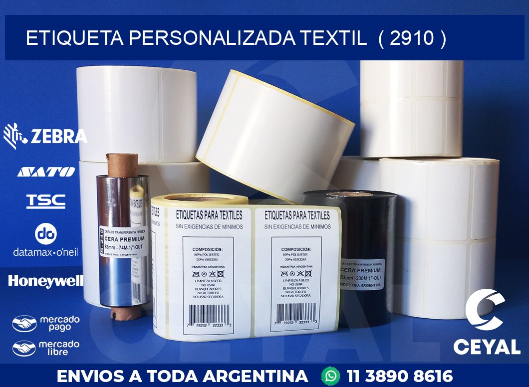 ETIQUETA PERSONALIZADA TEXTIL  ( 2910 )