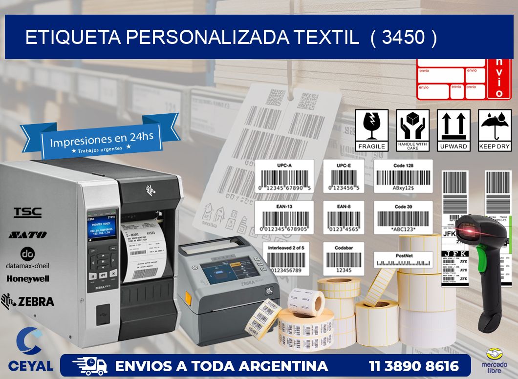 ETIQUETA PERSONALIZADA TEXTIL  ( 3450 )