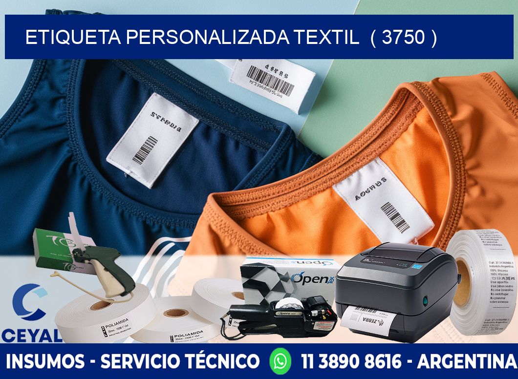 ETIQUETA PERSONALIZADA TEXTIL  ( 3750 )