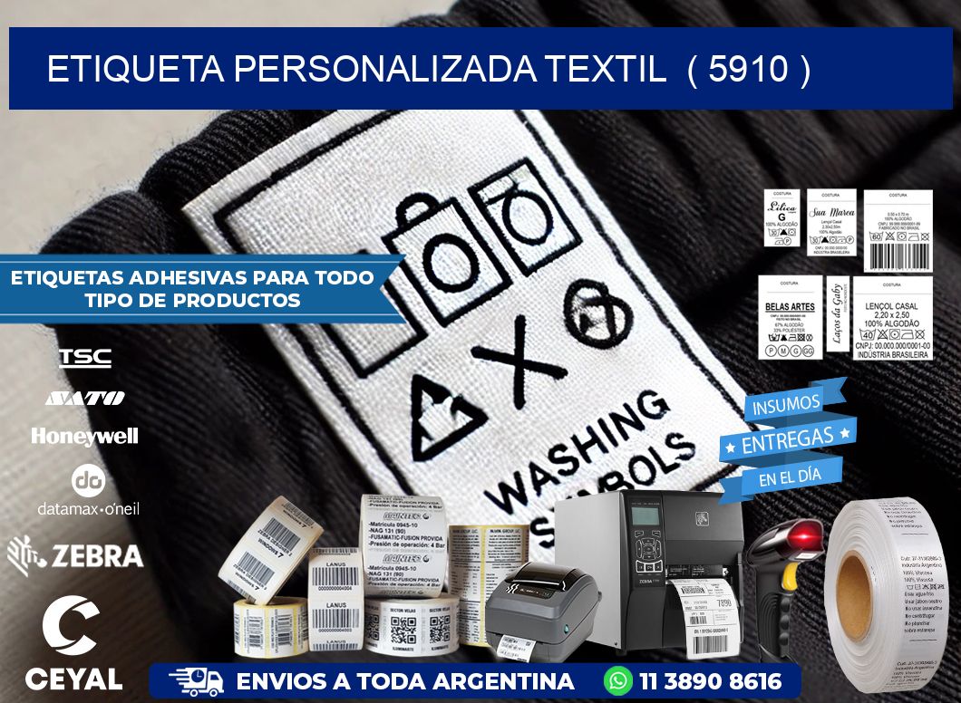 ETIQUETA PERSONALIZADA TEXTIL  ( 5910 )