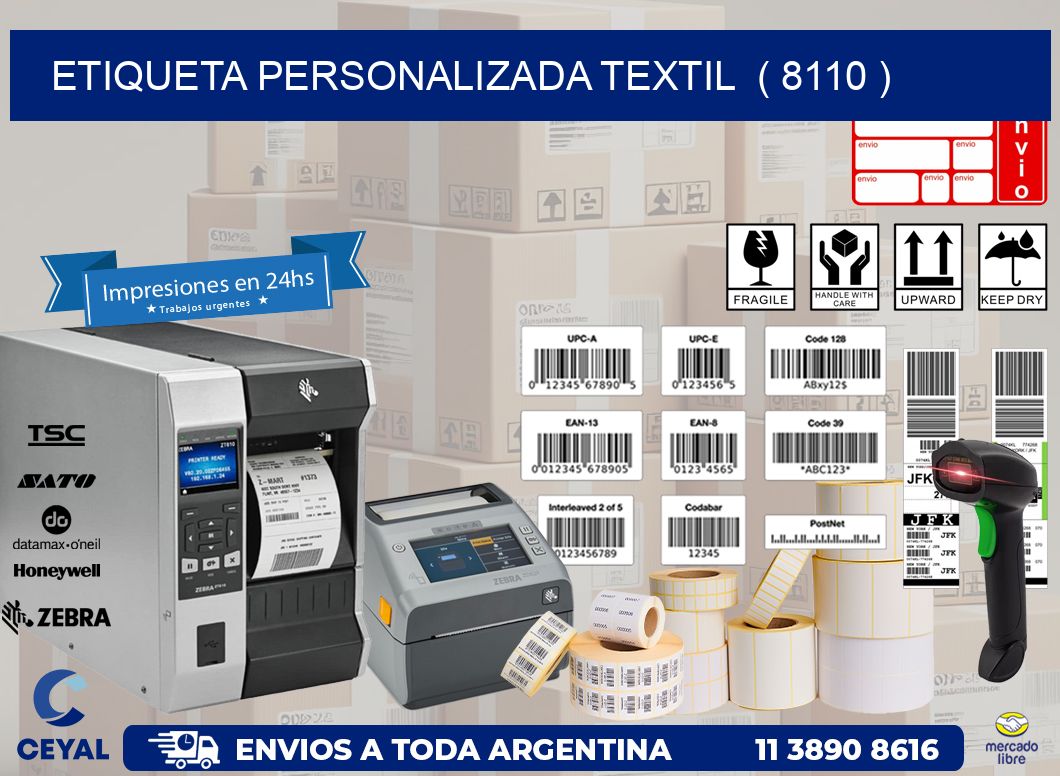 ETIQUETA PERSONALIZADA TEXTIL  ( 8110 )