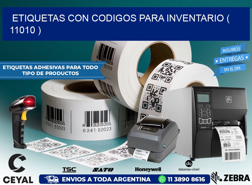 ETIQUETAS CON CODIGOS PARA INVENTARIO ( 11010 )